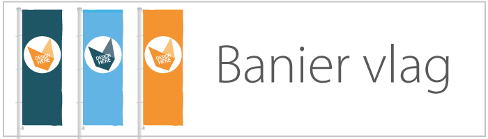 Hoogformaat vlag banieren bedrukken met logo of ontwerpr